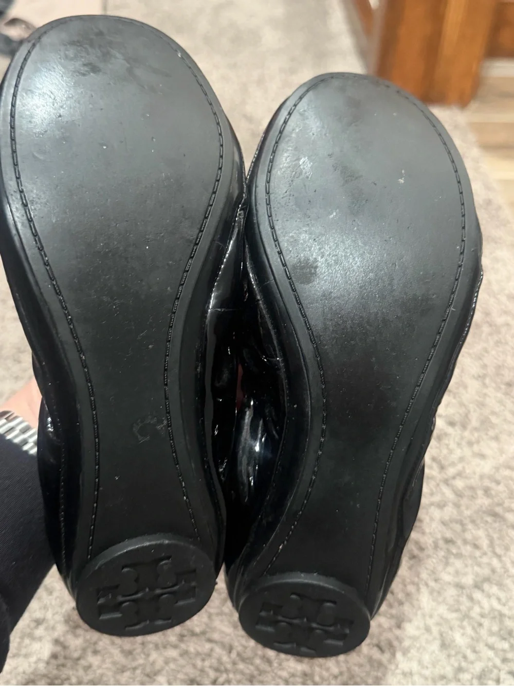 Tory Burch Black Patent Leather Ballet Flats